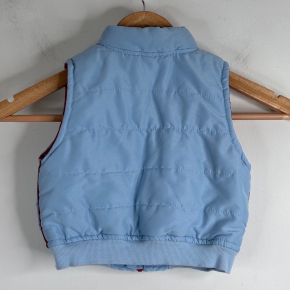 Vintage 90s Embroidered Mickey Vest 18M Zip Puffer Football Thanksgiving Holiday - Picture 4 of 8